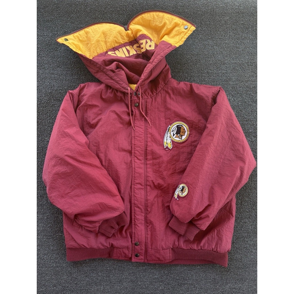 Vintage Washington Redskins‎ Competitor Puffer Jacket XL — NFL 90s Burgundy Gold